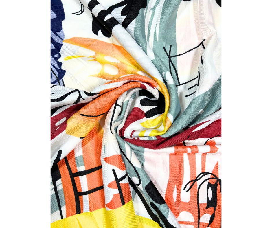 Printed Multicolor Polyester Scarf For Women