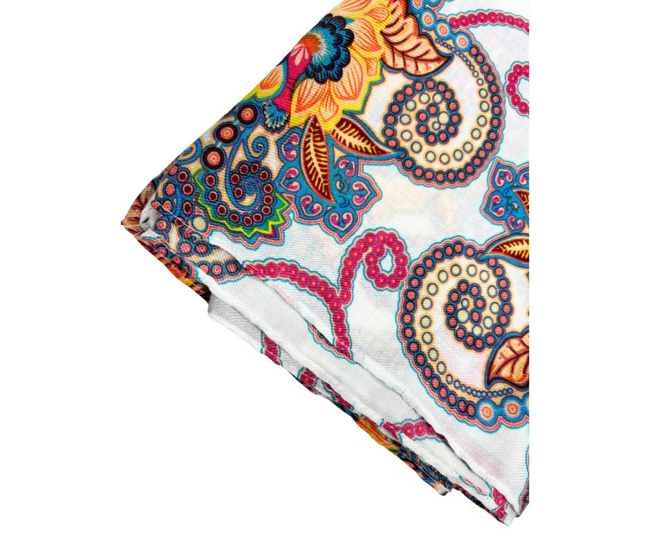 Printed Cotton/ Viscose Floral Scarf For Women