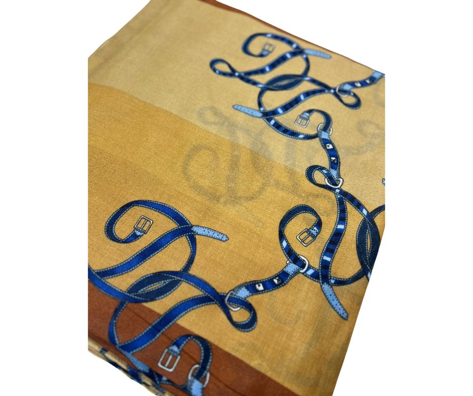 Brown Cotton/ Viscose Scarf for women