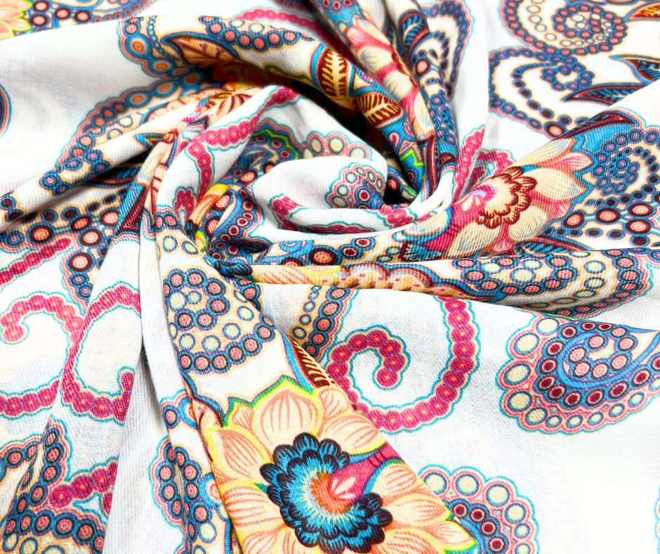 Printed Cotton/ Viscose Floral Scarf For Women