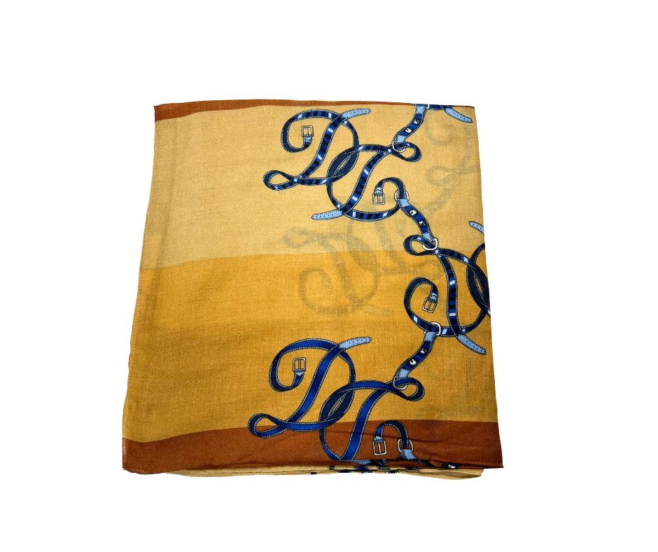 Brown Cotton/ Viscose Scarf for women