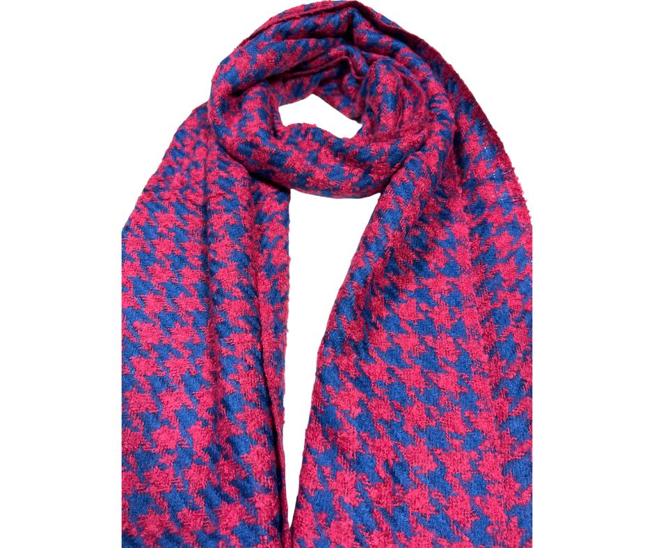 PINK CASHMERE/POLYESTER BLEND SCARF/SHAWL