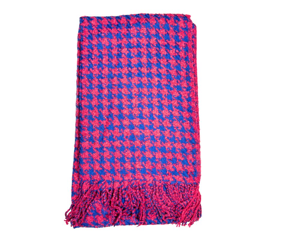 PINK CASHMERE/POLYESTER BLEND SCARF/SHAWL