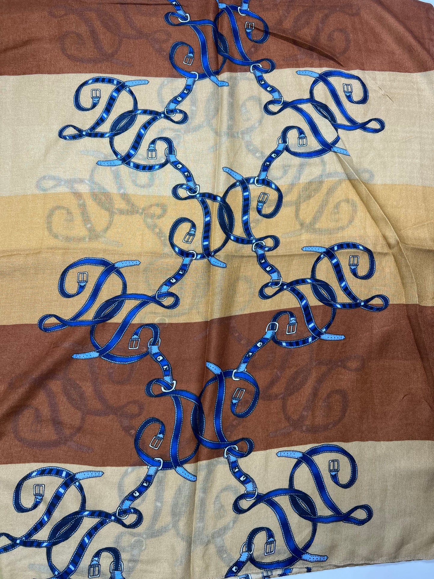 Brown Cotton/ Viscose Scarf for women