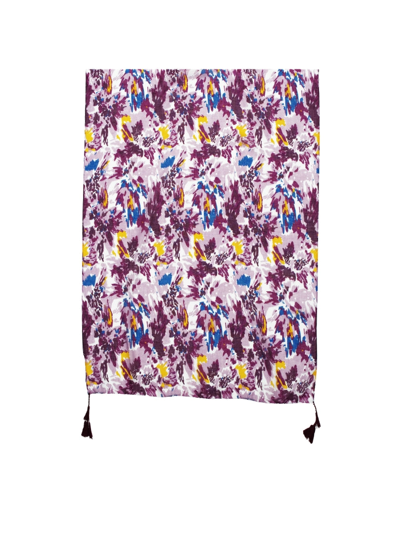 Printed Viscose Scarf For Women - PURPLE