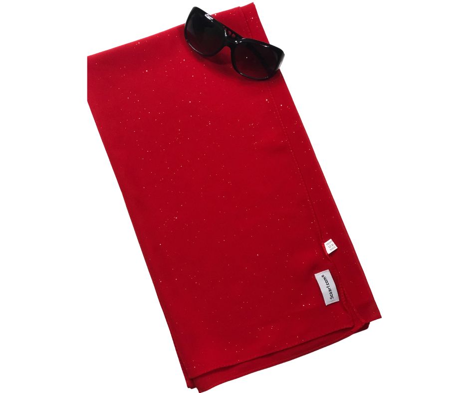 Chiffon Shimmer Scarf/Hijab - Red