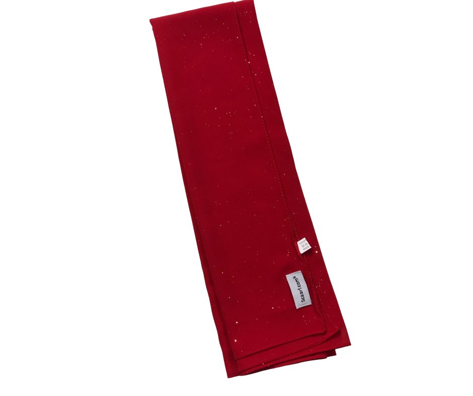 Chiffon Shimmer Scarf/Hijab - Red