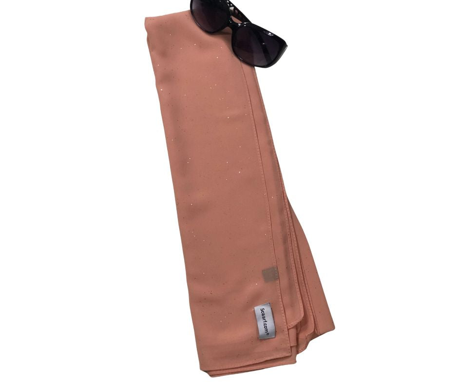 Chiffon Shimmer Scarf/Hijab - Orange Brown