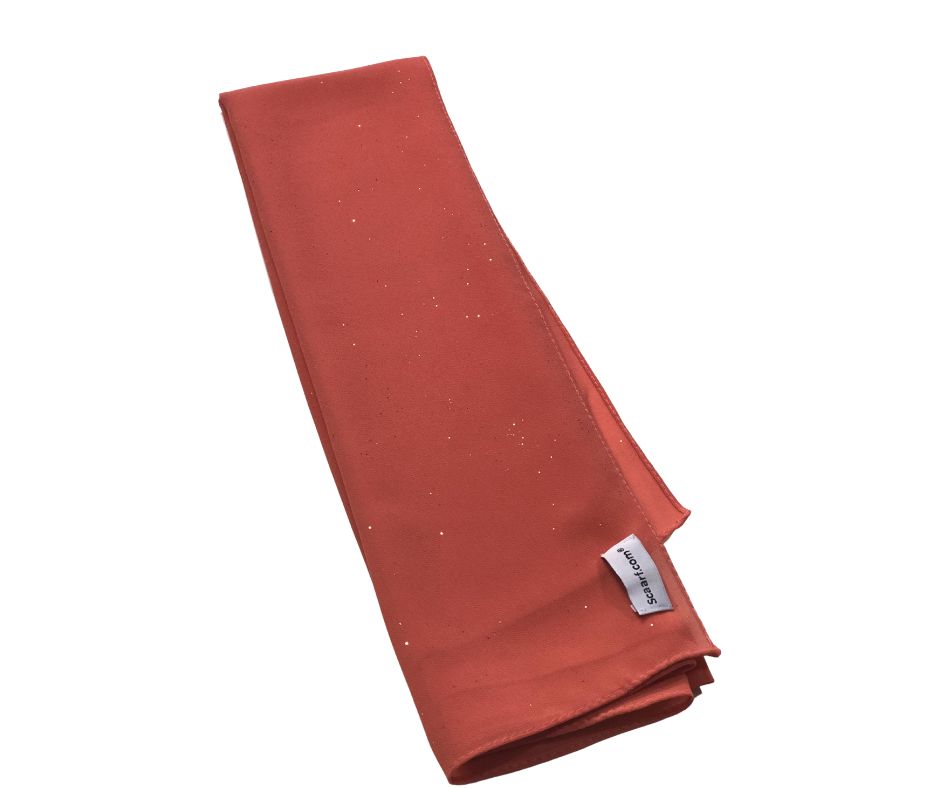 Chiffon Shimmer Scarf/Hijab - Orange