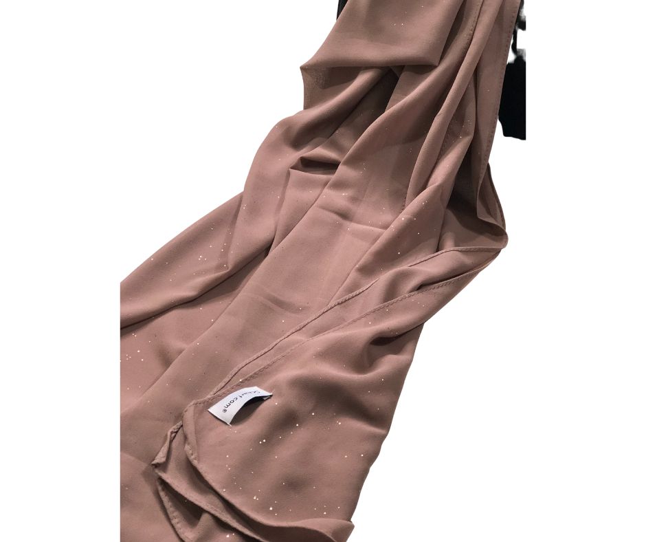 Chiffon Shimmer Scarf/Hijab - Rosy Brown