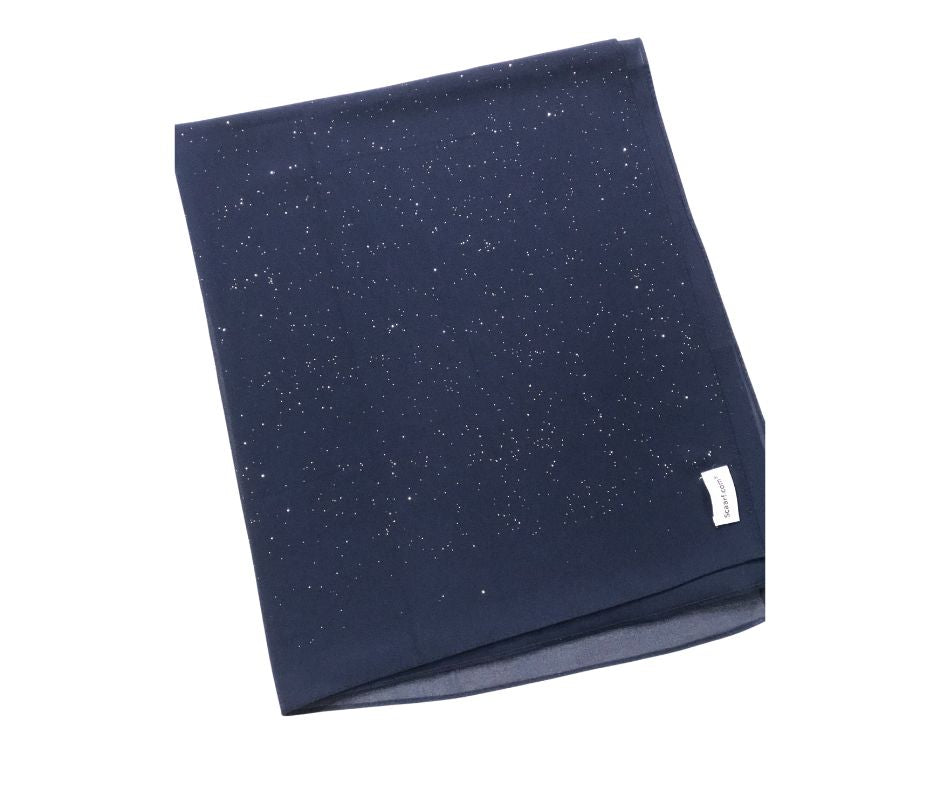 Chiffon Shimmer Scarf/Hijab - Navy Blue