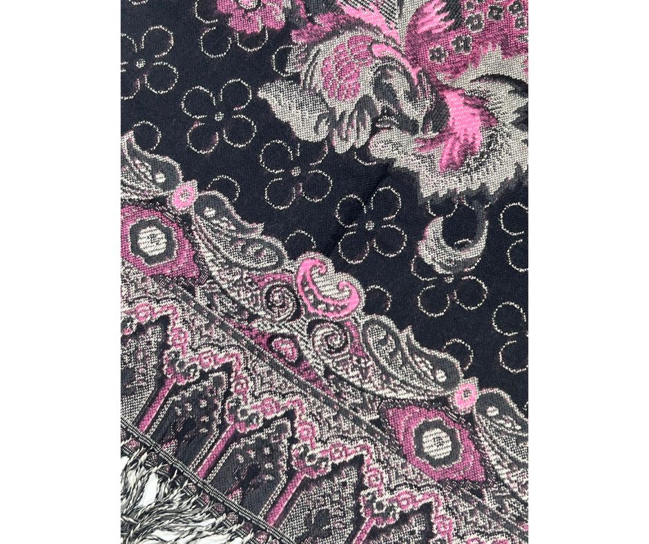 CASHMERE BLEND SCARF/SHAWL - PURPLE