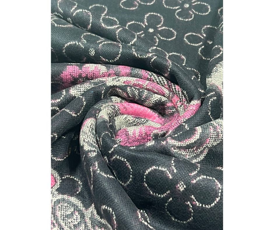 CASHMERE BLEND SCARF/SHAWL - PURPLE
