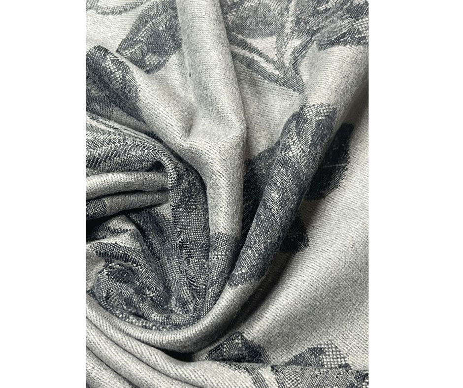 Pashmina Scarf With Tassel - GREY