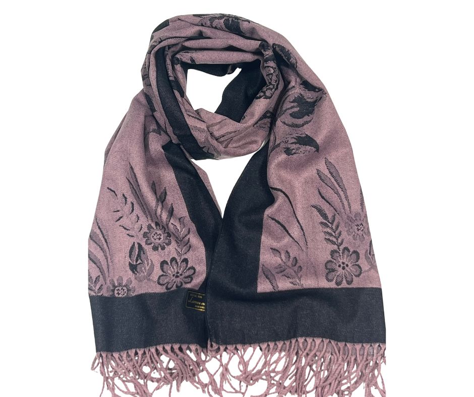 Pashmina Scarf With Tassel - PINK
