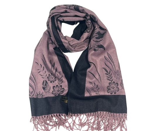 Pashmina Scarf With Tassel - PINK