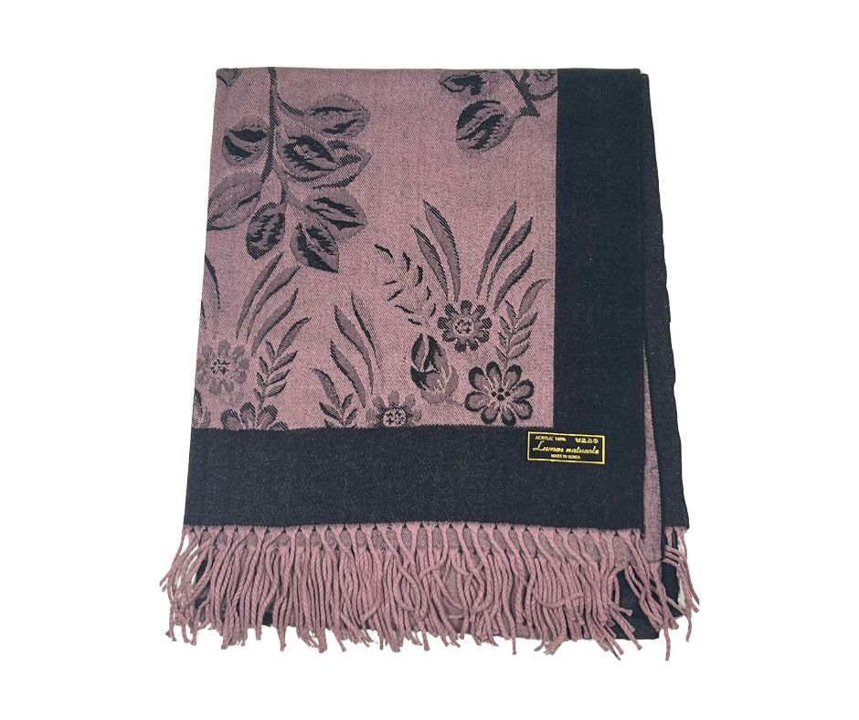 Pashmina Scarf With Tassel - PINK