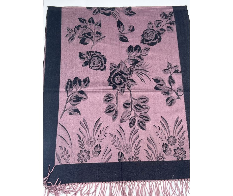 Pashmina Scarf With Tassel - PINK