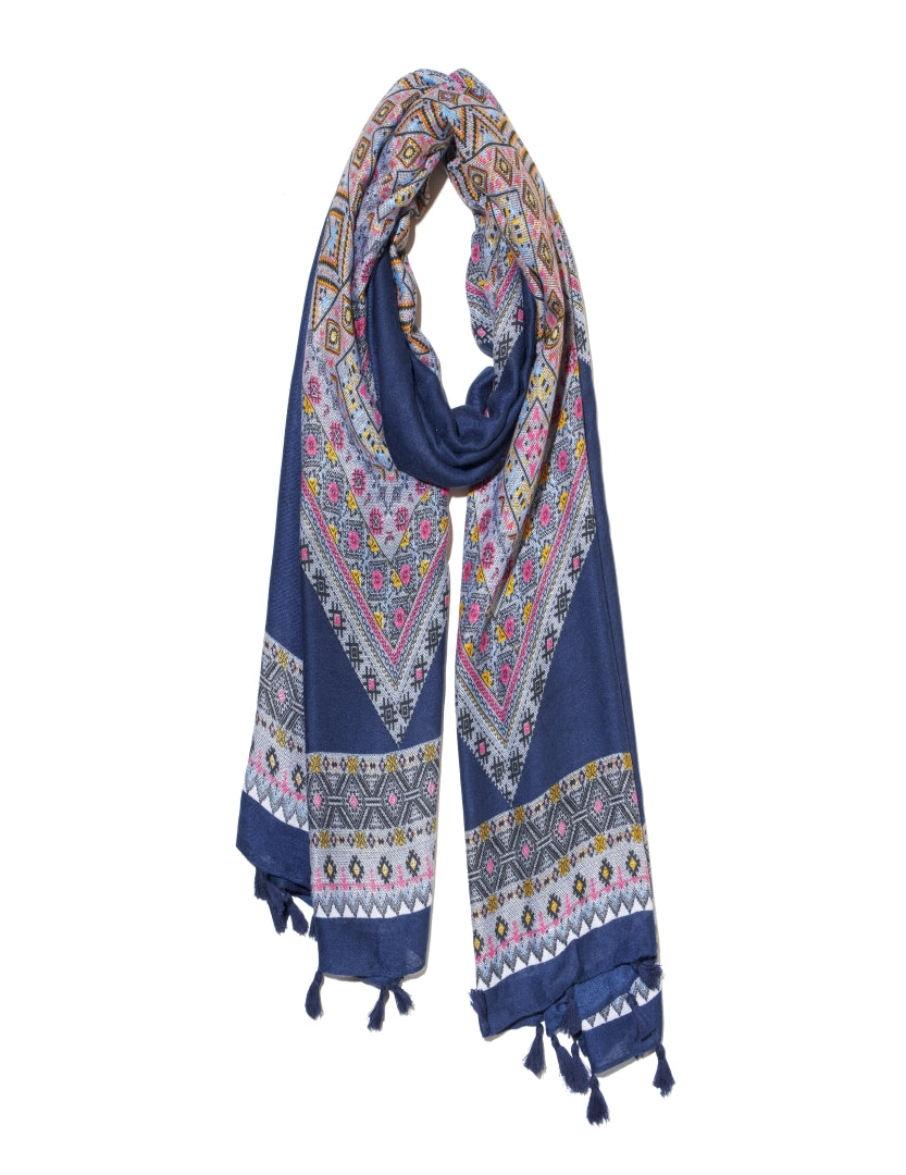 Cotton / Viscose Scarf - BLUE