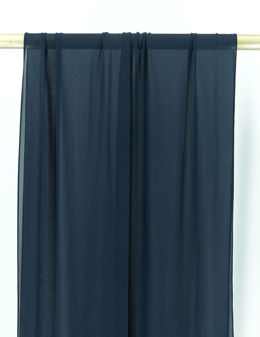 Chiffon Plain Scarf/Hijab - NAVY BLUE