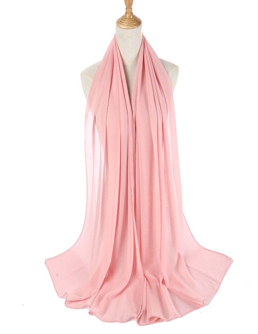 Chiffon Plain Scarf/Hijab - BABY PINK