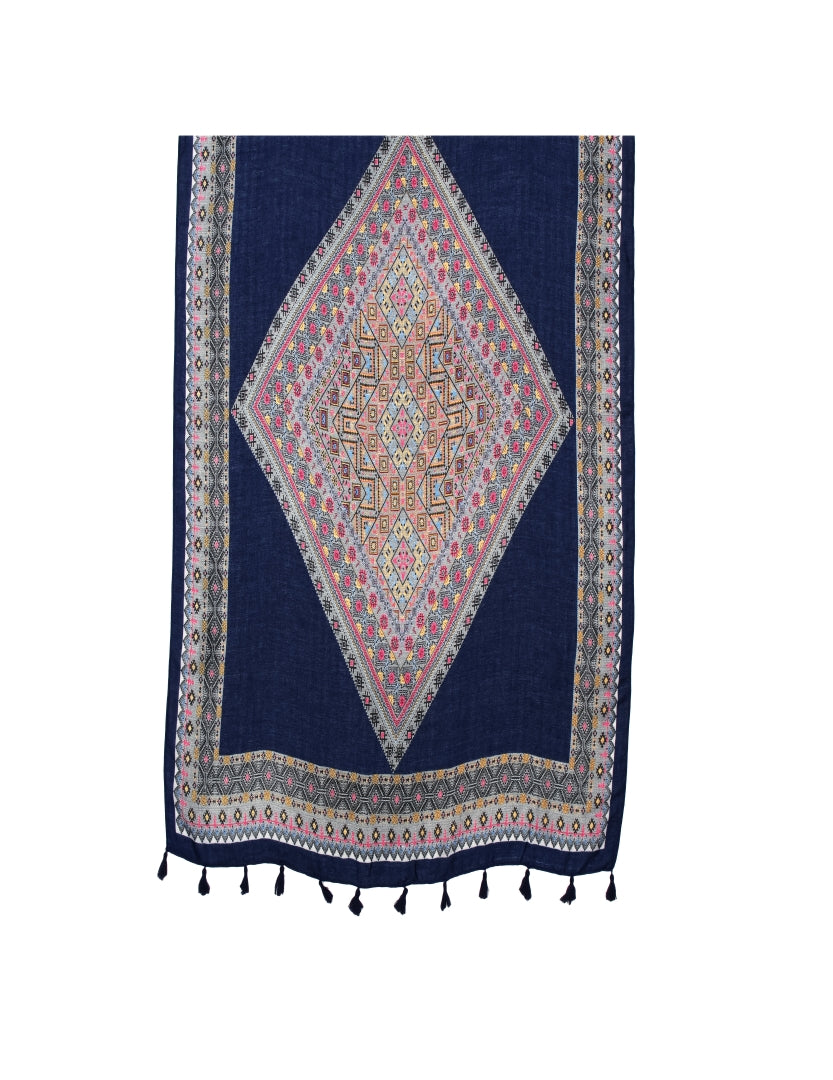 Cotton / Viscose Scarf - BLUE