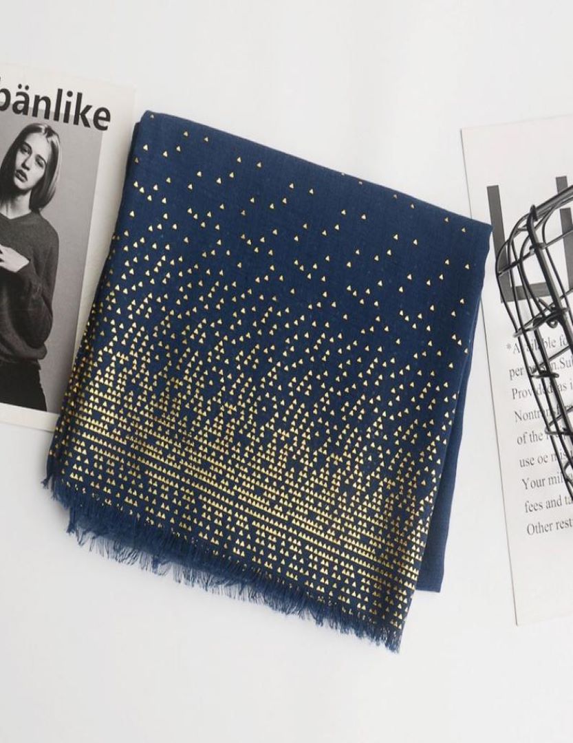 Shimmer Cotton Scarf - BLUE