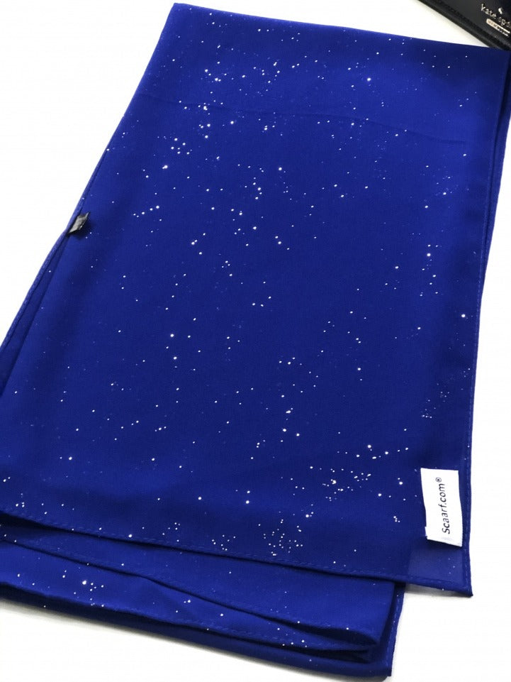 Chiffon Shimmer Scarf/Hijab - Blue