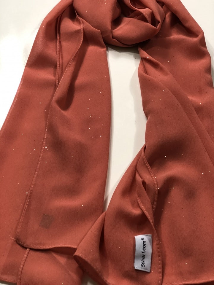 Chiffon Shimmer Scarf/Hijab - Orange