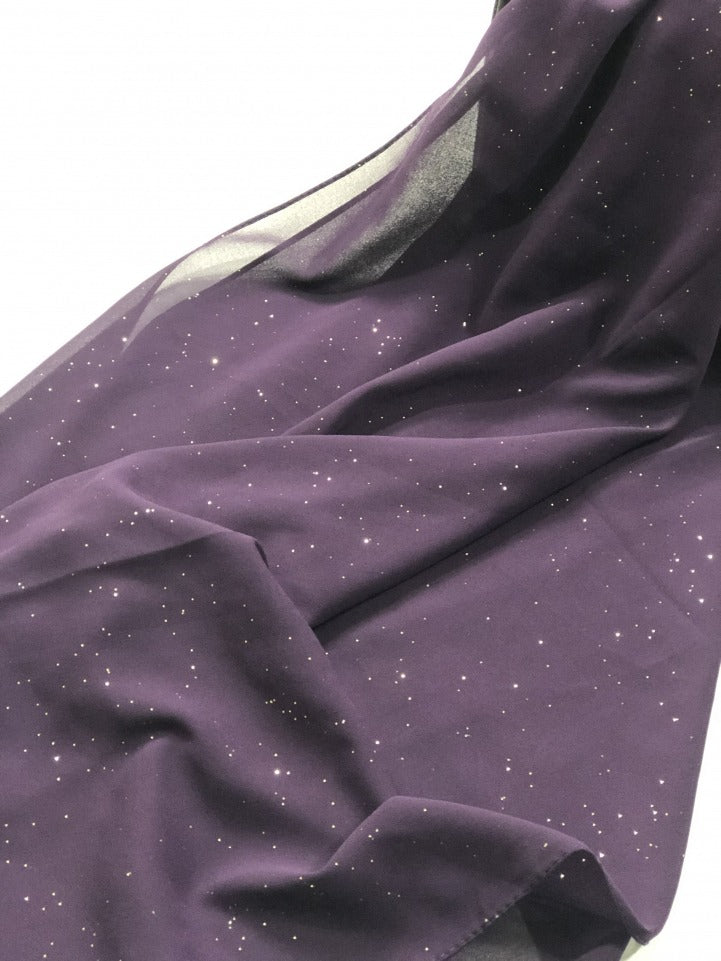 Chiffon Shimmer Scarf/Hijab - Purple