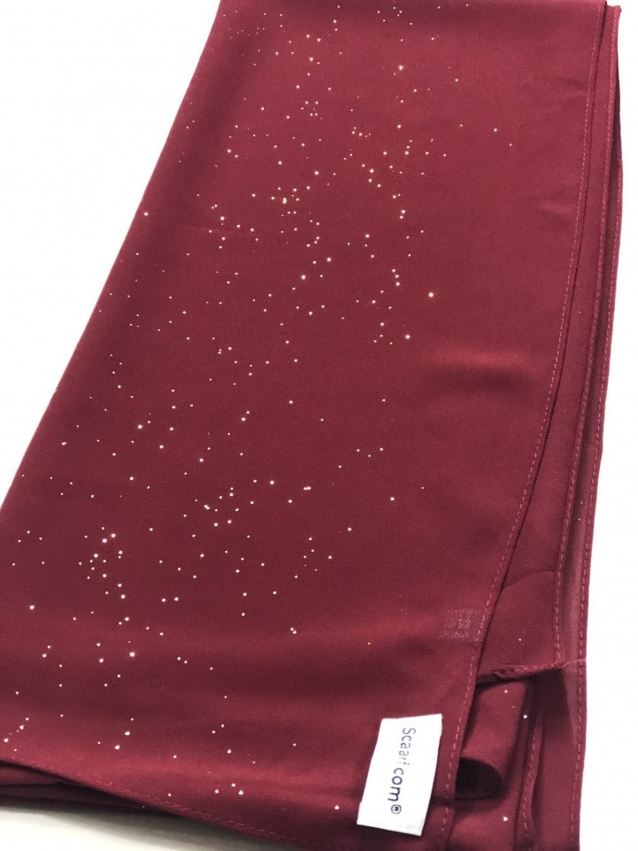 Chiffon Shimmer Scarf/Hijab - Maroon