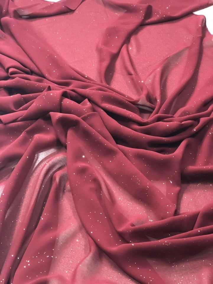 Chiffon Shimmer Scarf/Hijab - Maroon