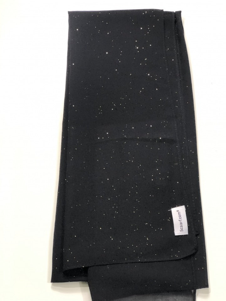 Chiffon Shimmer Scarf/Hijab - Black