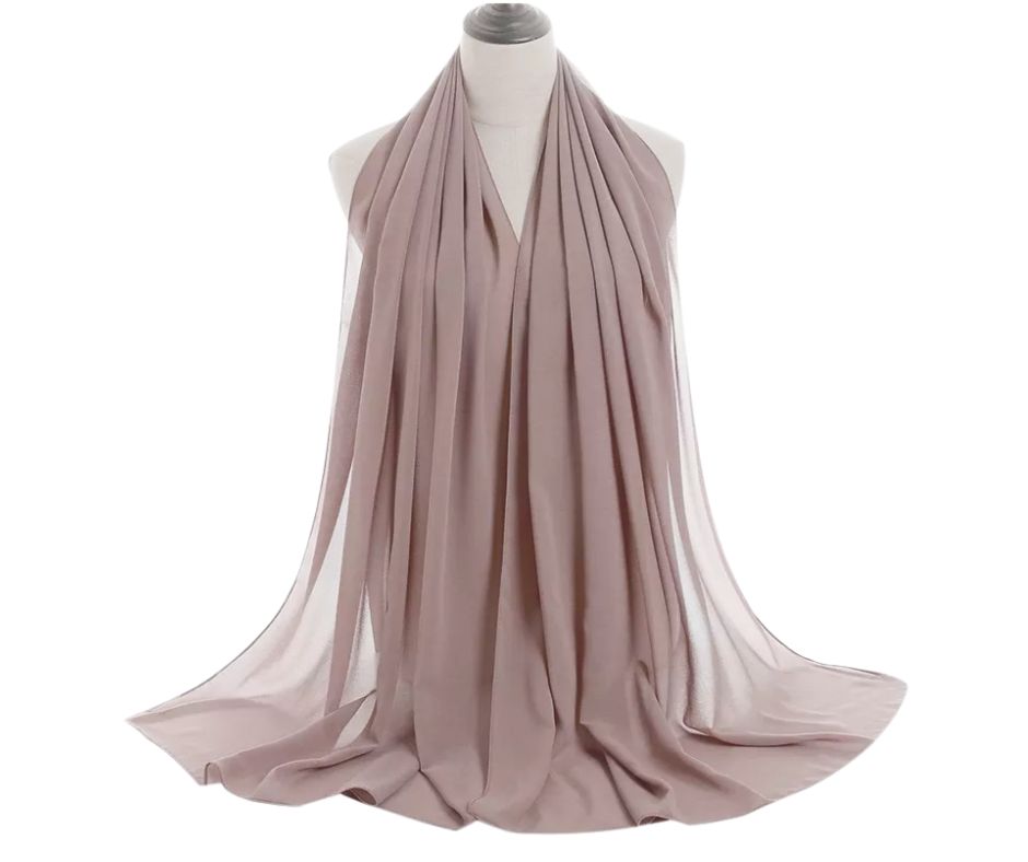 Chiffon Plain Scarf/Hijab - ROSY BROWN