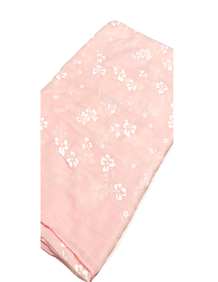 Cotton /Viscose Embossed Scarf- Peach