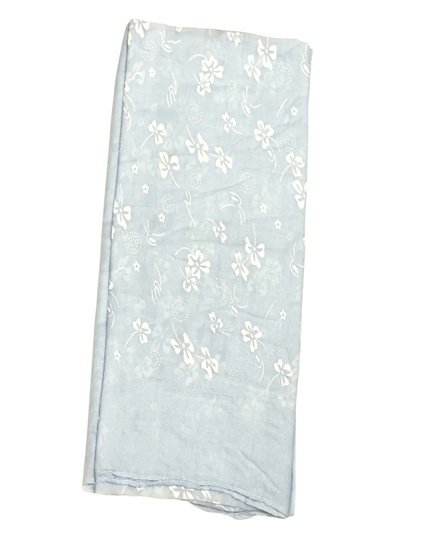 Cotton /Viscose Embossed Scarf- Blue