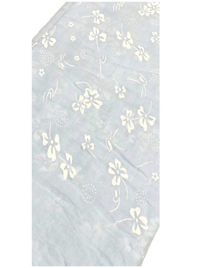 Cotton /Viscose Embossed Scarf- Blue