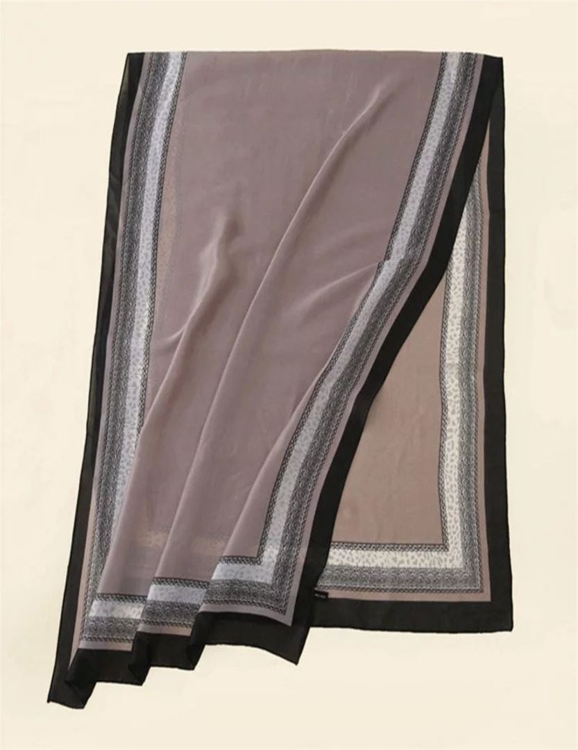 Elegant Silk Feel Scarf/Hijab - GREY