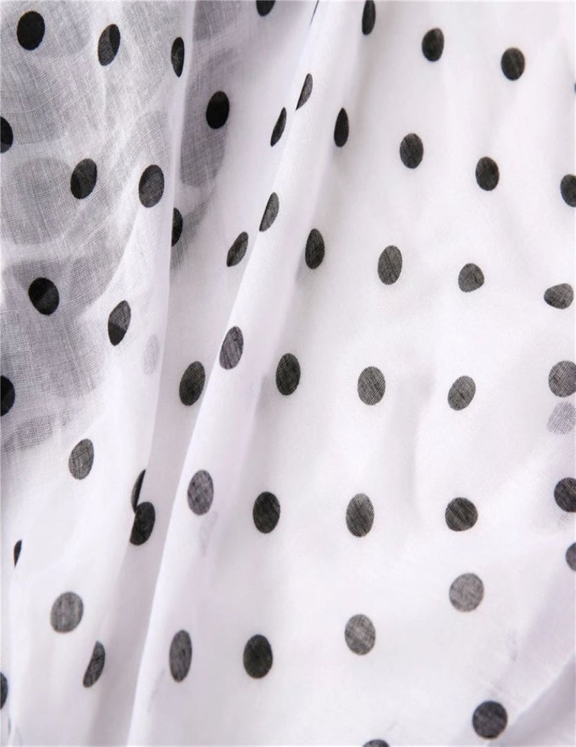 Viscose Scarf - Polka Dot Printed Black