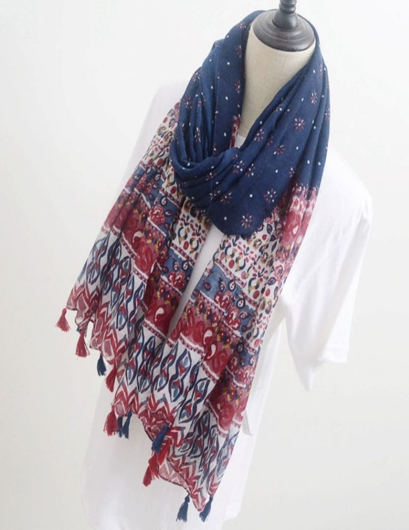 Printed Scarf Viscose / Cotton