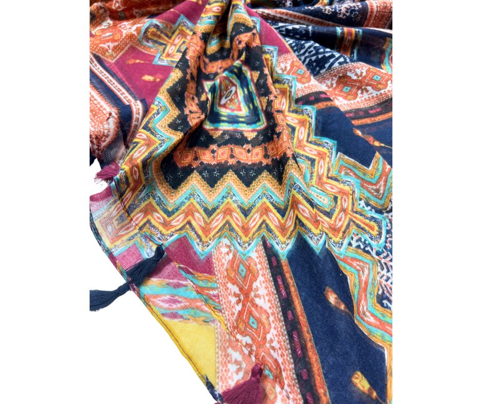 Multicolor Cotton/ Polyester Scarf for women