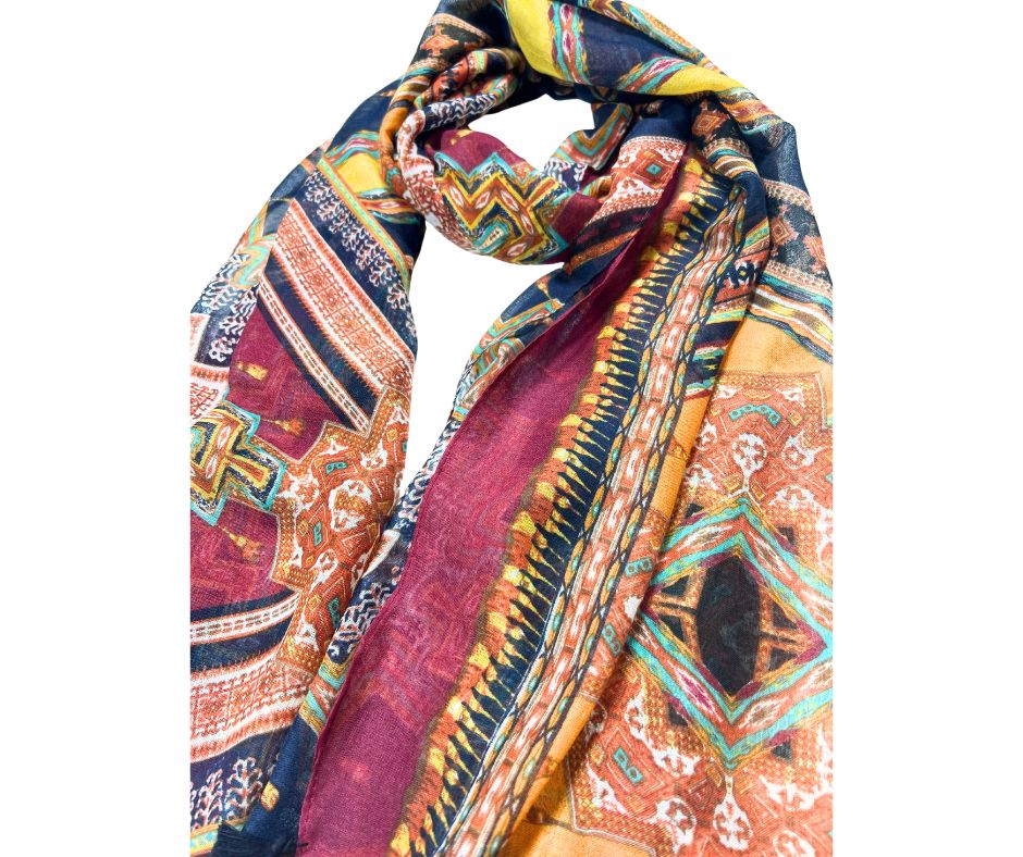 Multicolor Cotton/ Polyester Scarf for women