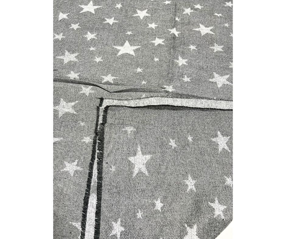 GREY CASHMERE  BLEND POLYESTER SCARF/SHAWL