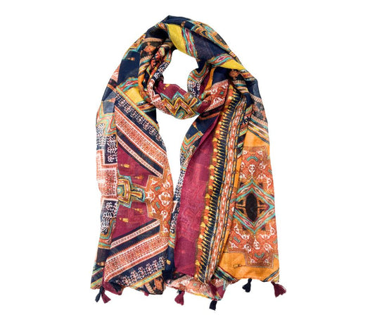 Multicolor Cotton/ Polyester Scarf for women