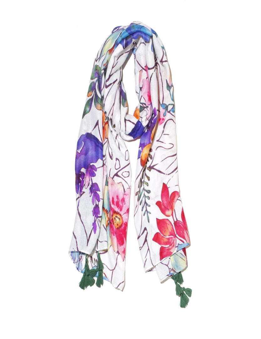 Printed Viscose Scarf For Women -MULTI