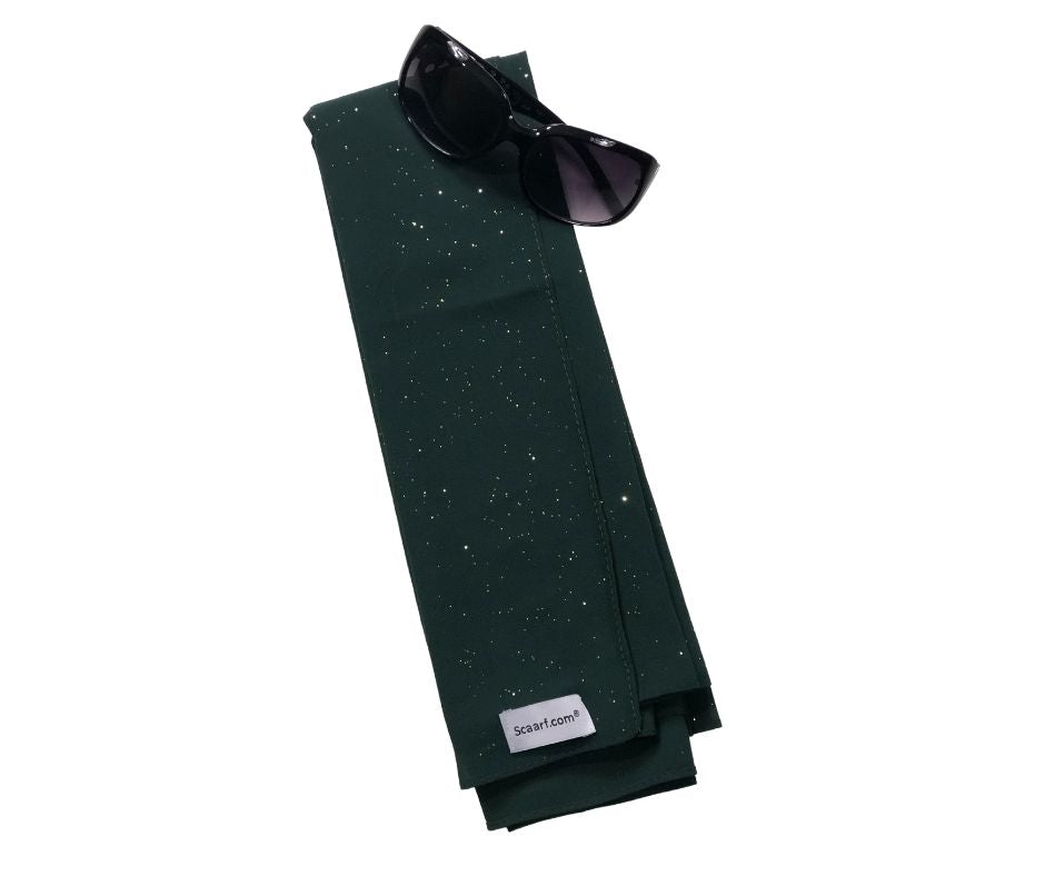 Chiffon Shimmer Scarf/Hijab - Green