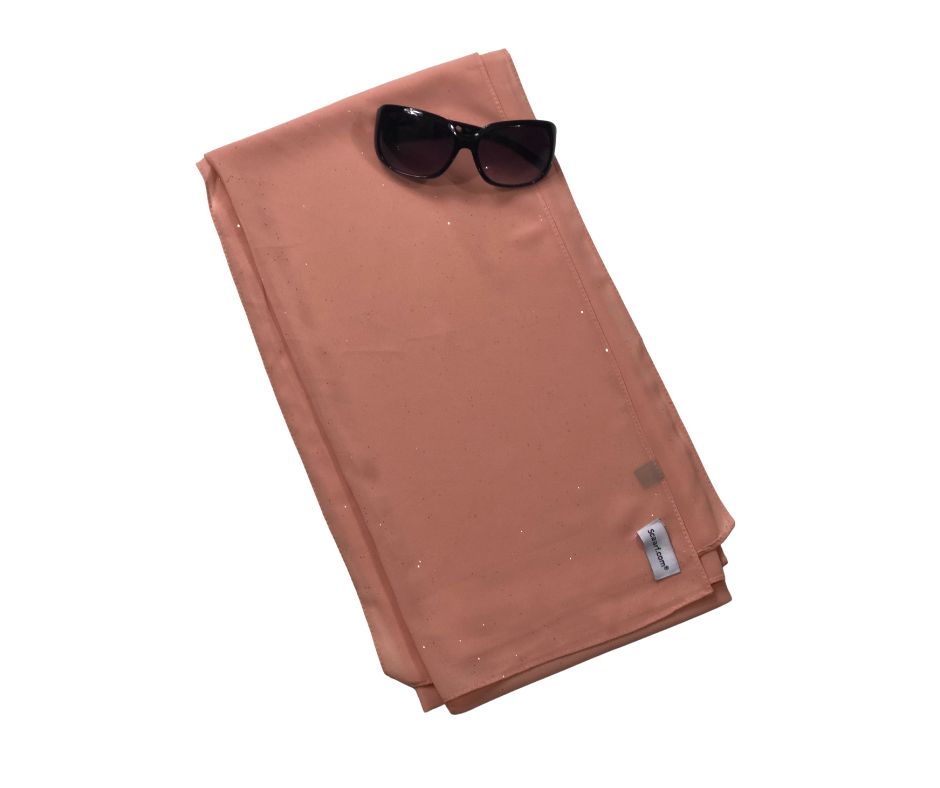 Chiffon Shimmer Scarf/Hijab - Orange Brown