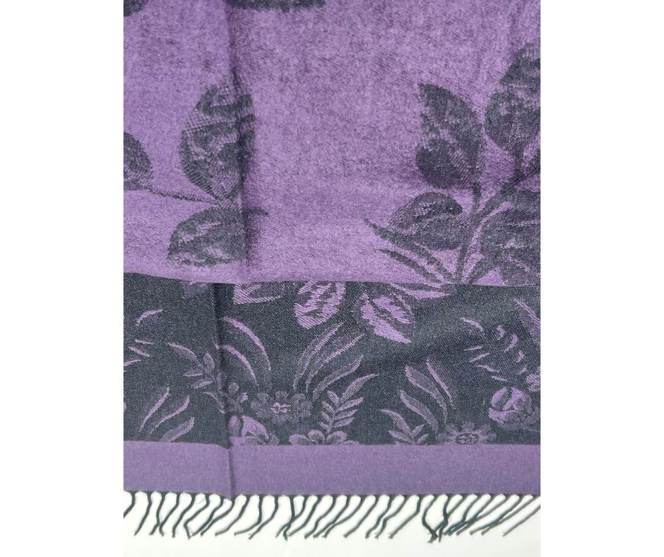 Pashmina Scarf With Tassel - PURPLE
