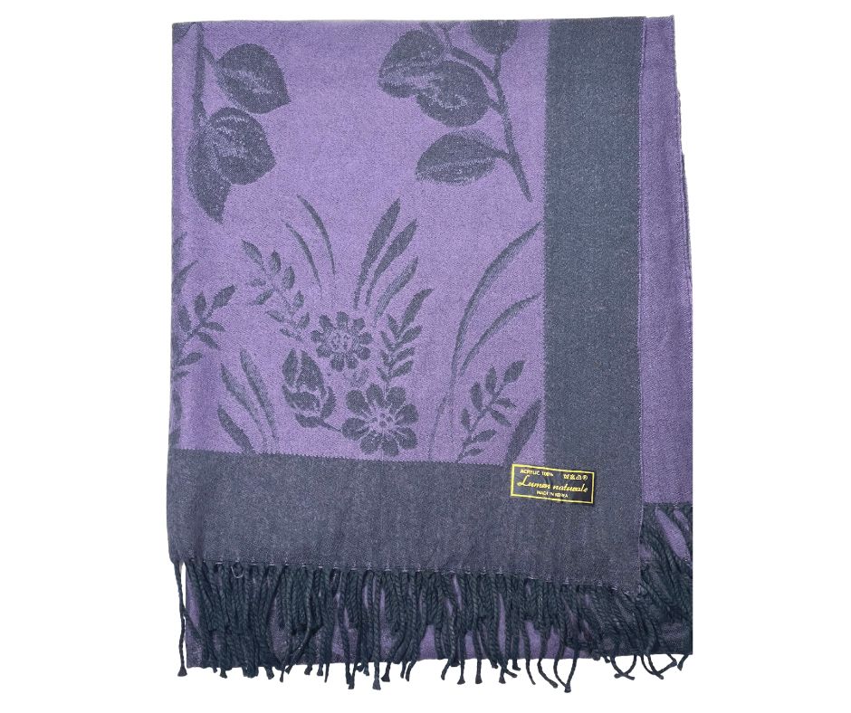 Pashmina Scarf With Tassel - PURPLE