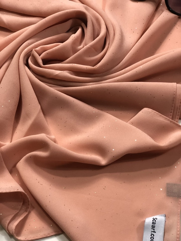 Chiffon Shimmer Scarf/Hijab - Orange Brown